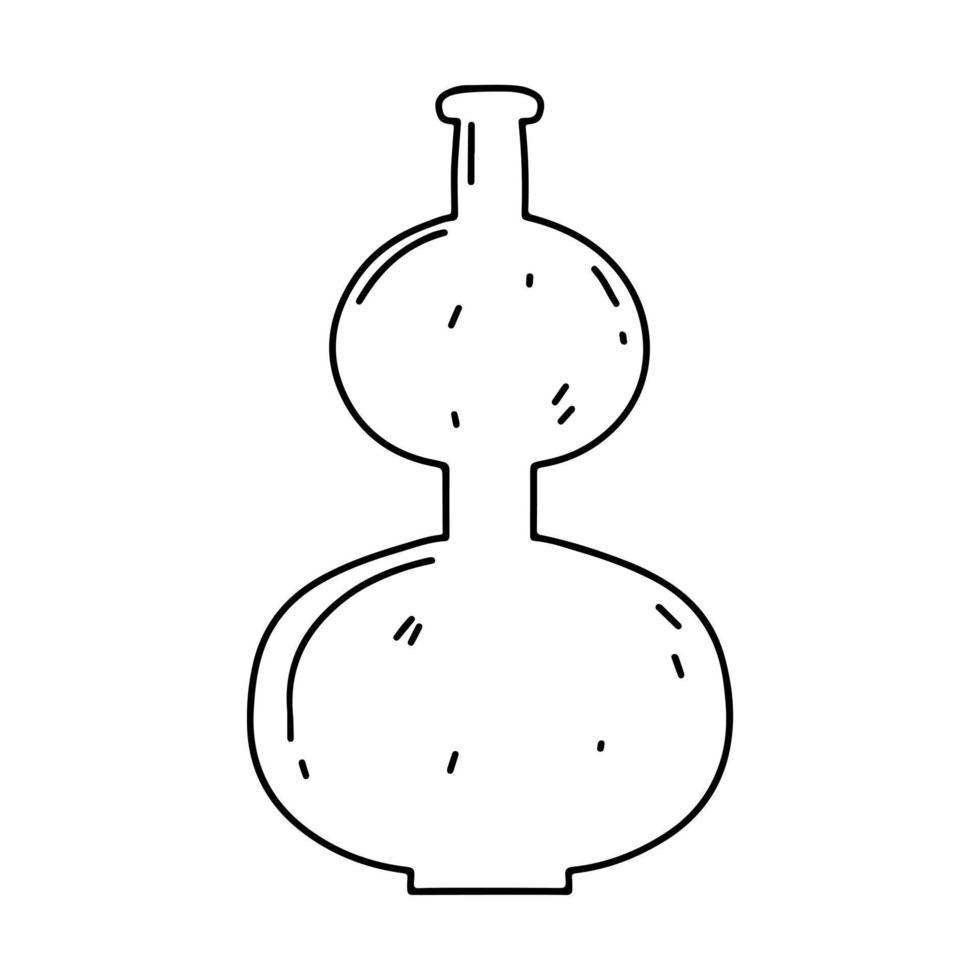 dekorative Keramikvase im handgezeichneten Doodle-Stil. isolierte Vektorillustration. vektor