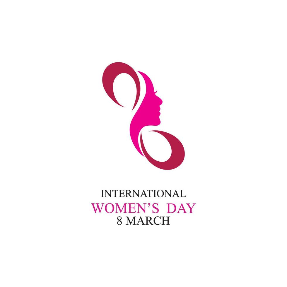 ord internationell Lycklig kvinnor dag logotyp illustration design vektor