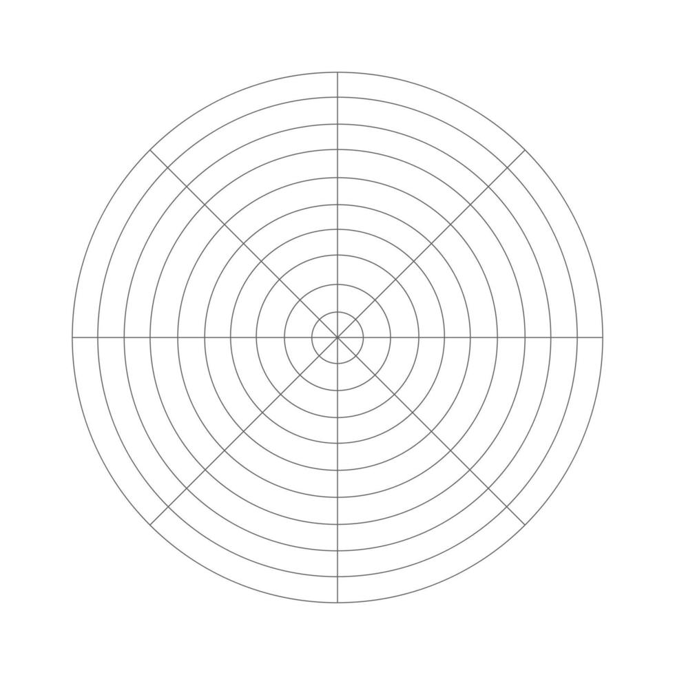 hjul av liv mall. cirkel diagram av livsstil balans med 8 segment. populär coaching verktyg i välbefinnande öva vektor