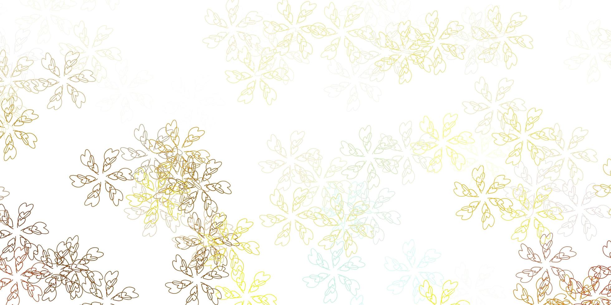ljusblå, gul vektor abstrakt mönster med blad.
