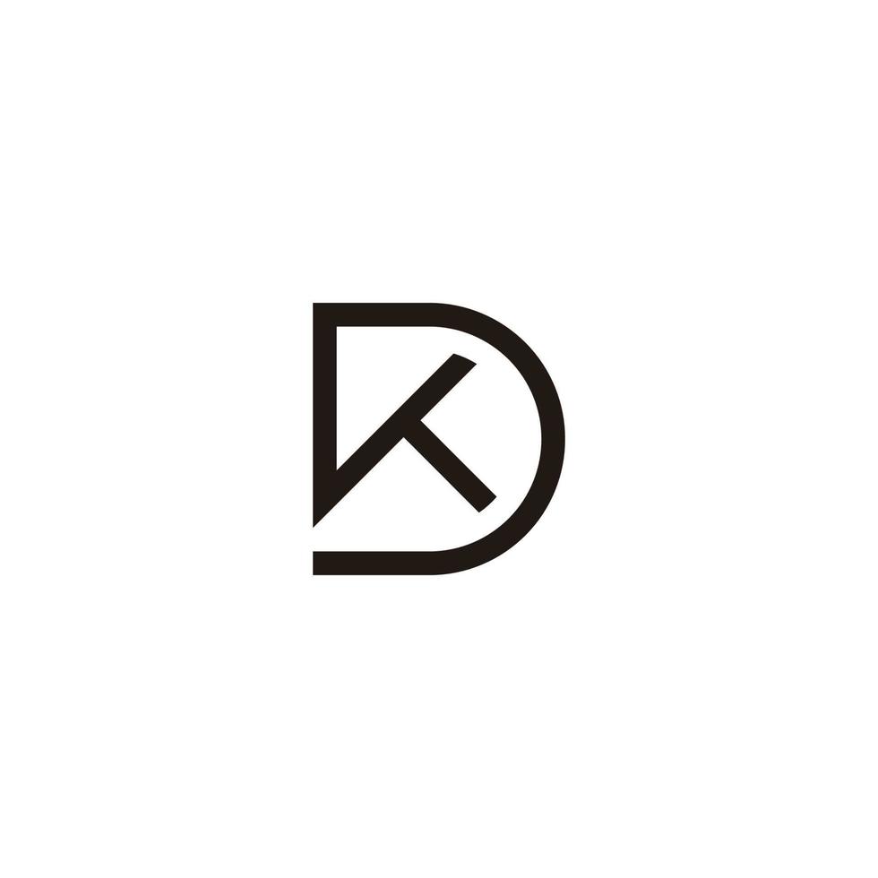 brev dk enkel geometrisk linje symbol logotyp vektor