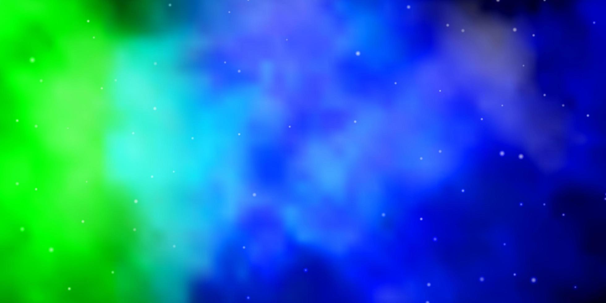 hellblauer, grüner Vektorhintergrund mit bunten Sternen vektor