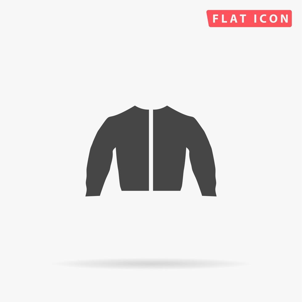 Sport Jacke. einfaches flaches schwarzes Symbol mit Schatten auf weißem Hintergrund. Vektor-Illustration-Piktogramm vektor