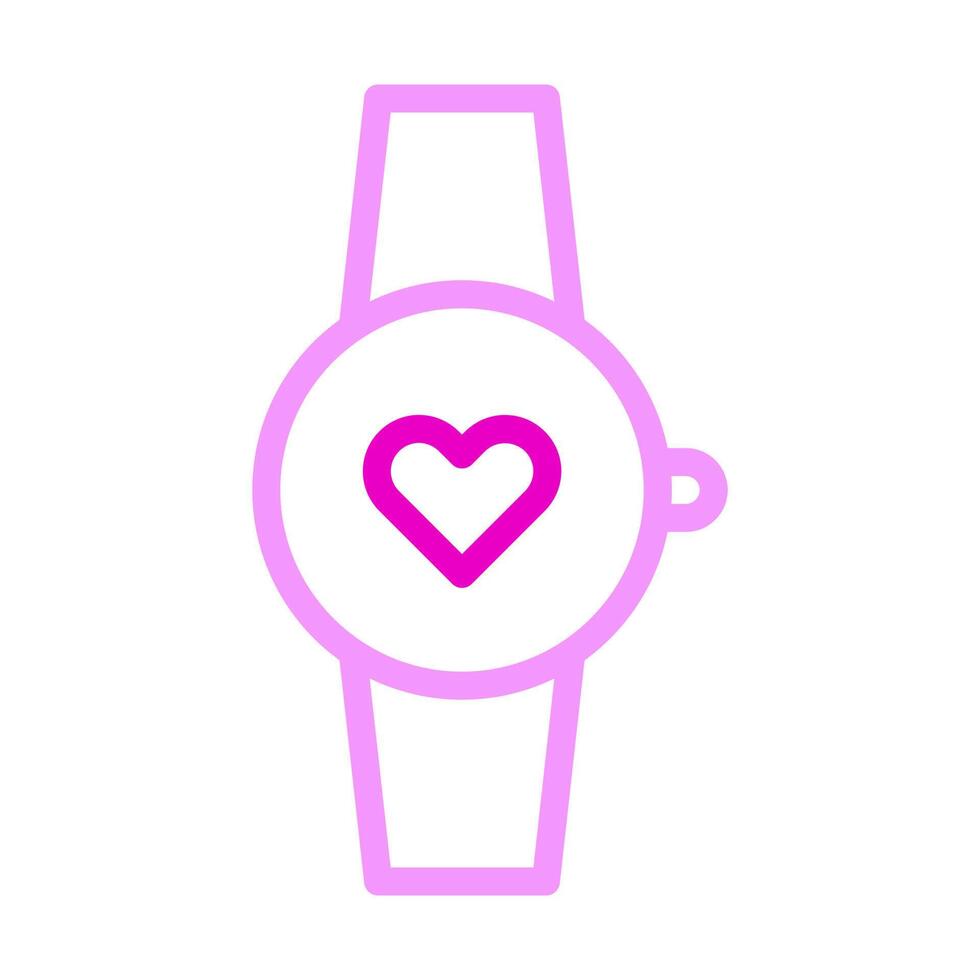 Uhr-Symbol Duocolor rosa Stil Valentinstag Illustration Vektorelement und Symbol perfekt. vektor