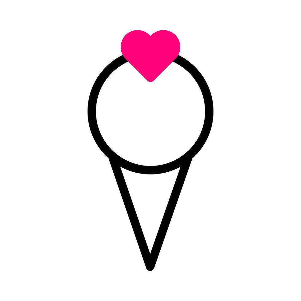 Eiscreme-Symbol Duoton rot schwarz Stil Valentinstag Illustration Vektorelement und Symbol perfekt. vektor