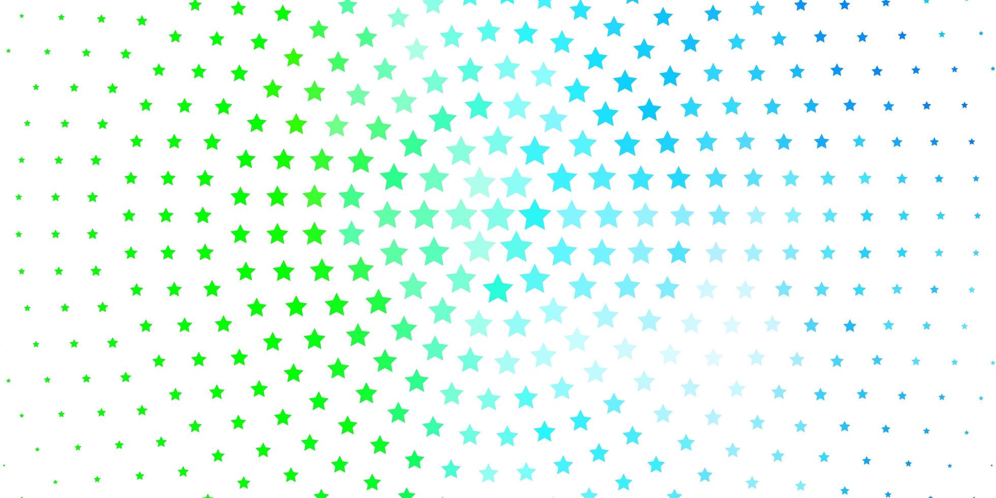 ljusblått, grönt vektormönster med abstrakta stjärnor. vektor