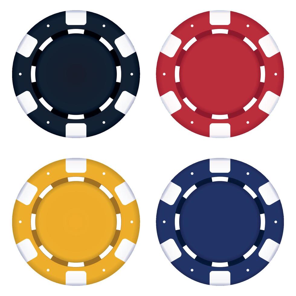 Satz von vier Pokerchips vektor