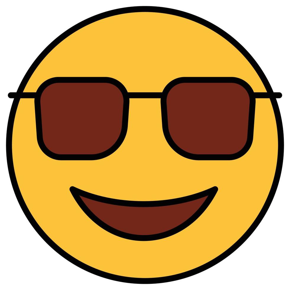fylld Färg översikt ikon för emoji ansikte. vektor