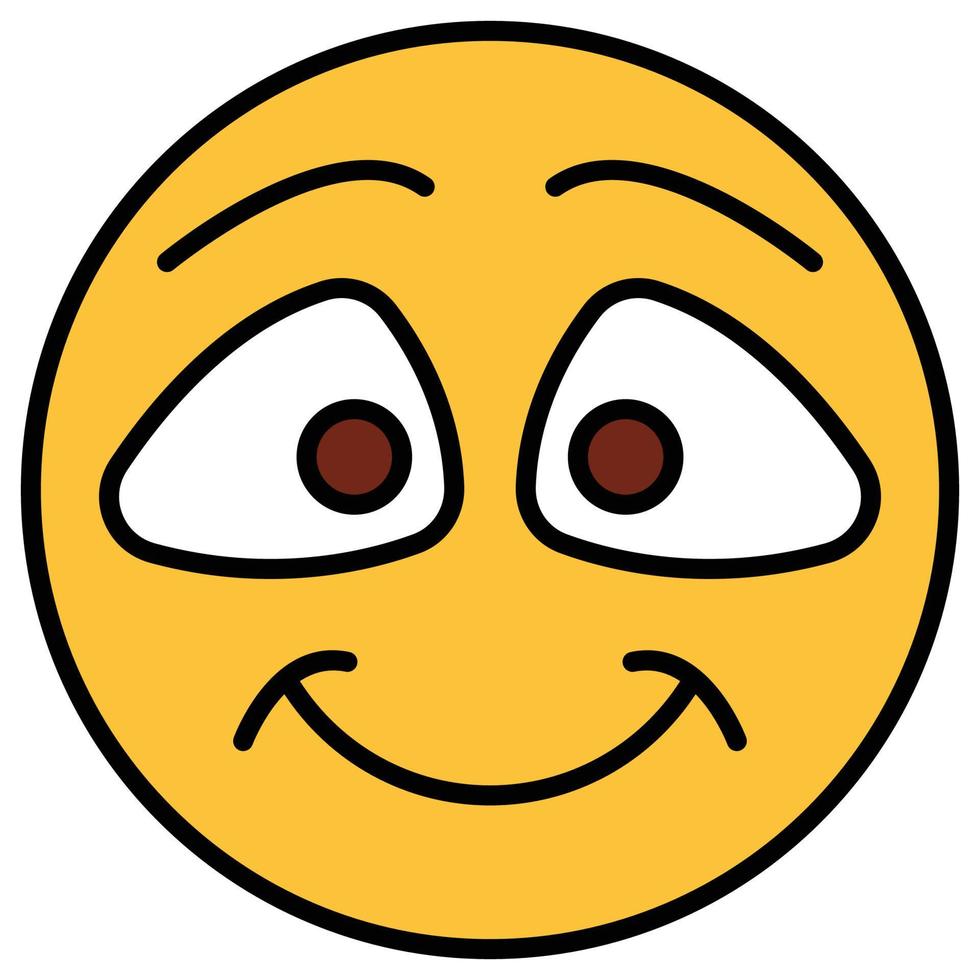 gefülltes Farbumrisssymbol für Emoji-Gesicht. vektor