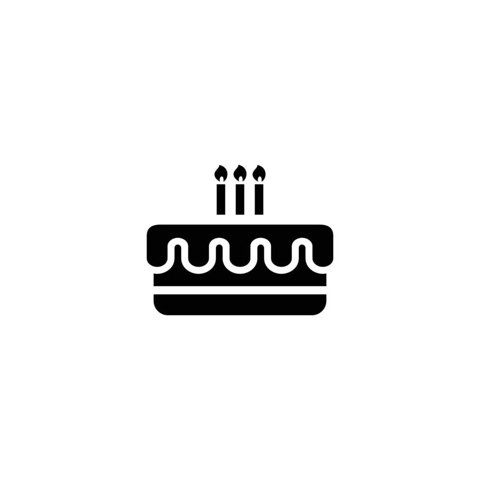 födelsedag kaka ikon vektor illustration