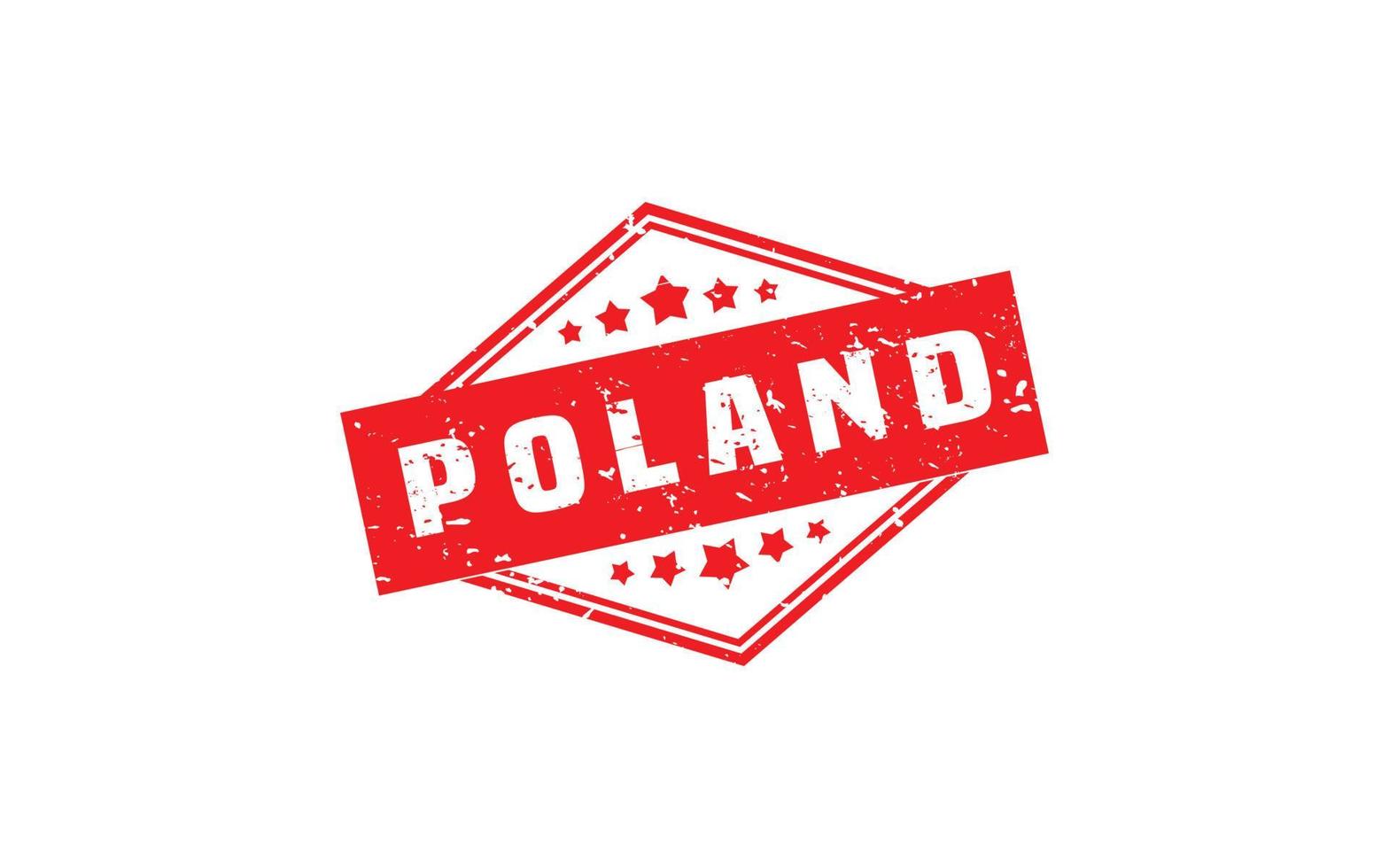 Polen Stempelgummi mit Grunge-Stil auf weißem Hintergrund vektor