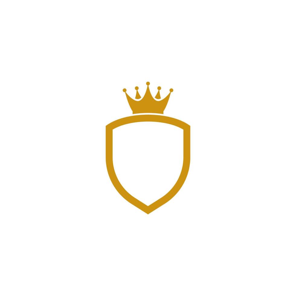 Krone mit Schild-Logo-Vektor-Symbol-Vorlage vektor
