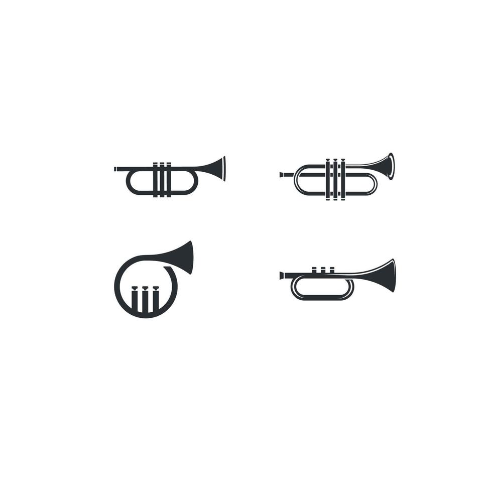 trumpet logotyp instrumental vektor ikon