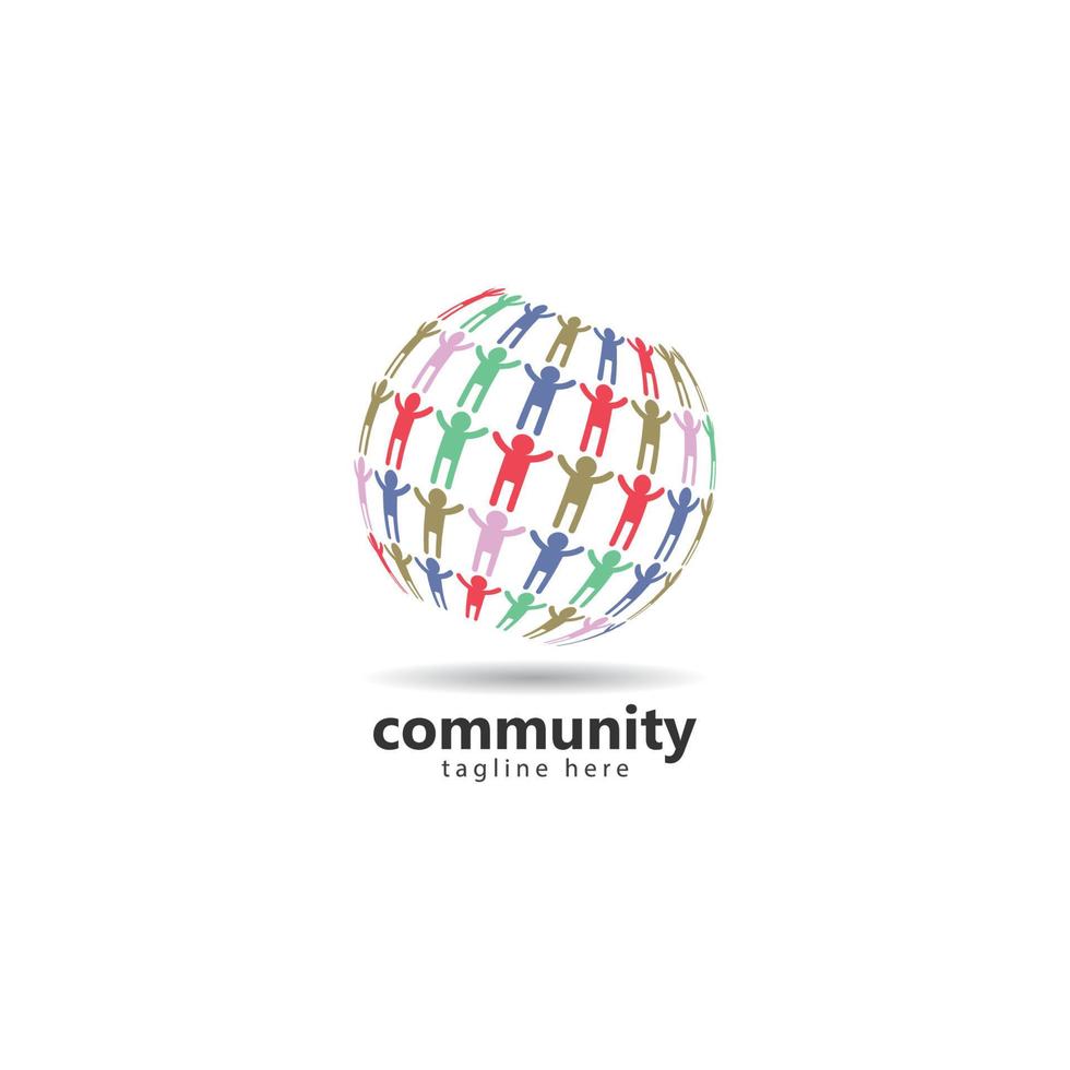 Globales Community-, Netzwerk- und Social-Icon-Design vektor