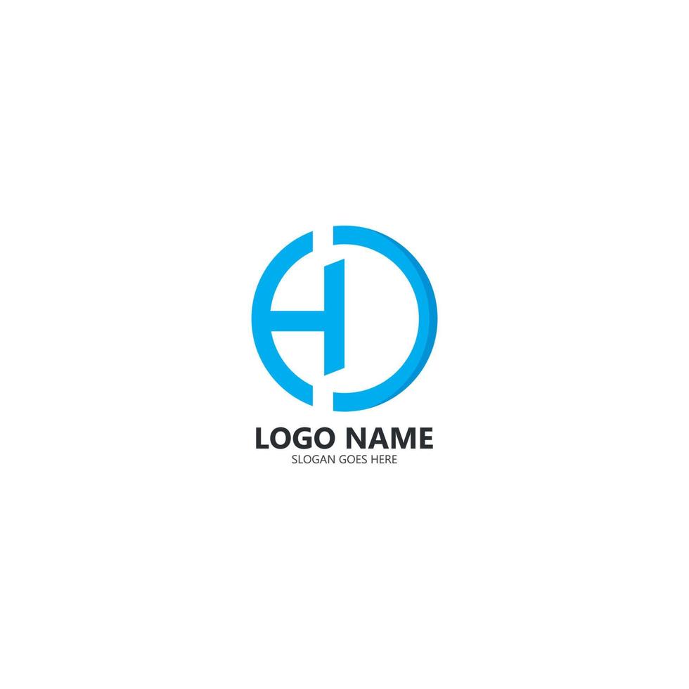 h brev logotyp mall design vektor