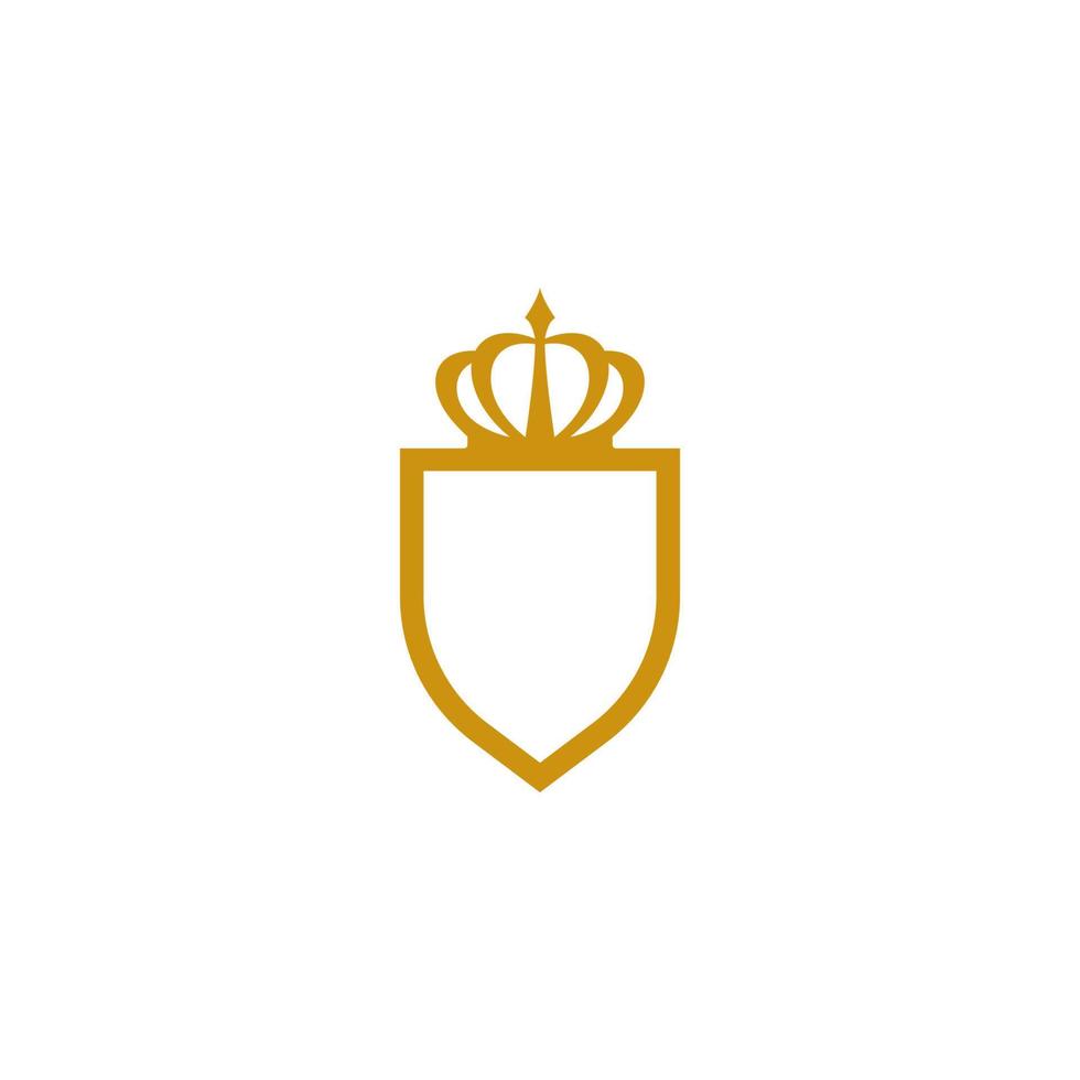 krona med skydda logotyp vektor ikon mall