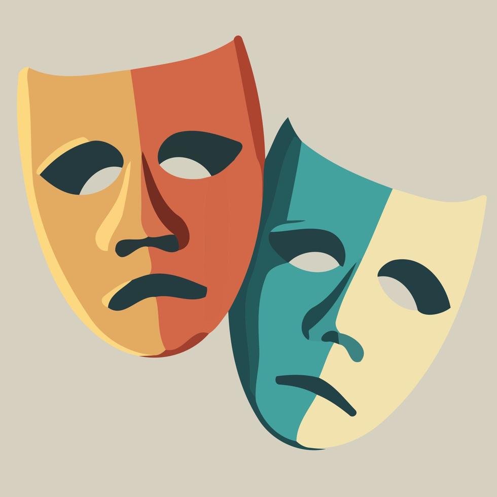 objekt dramatisk teater masker vektor