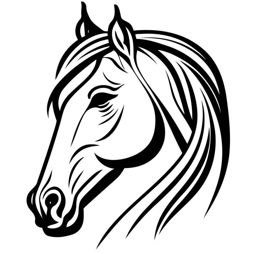 häst- häst djur- huvud vektor