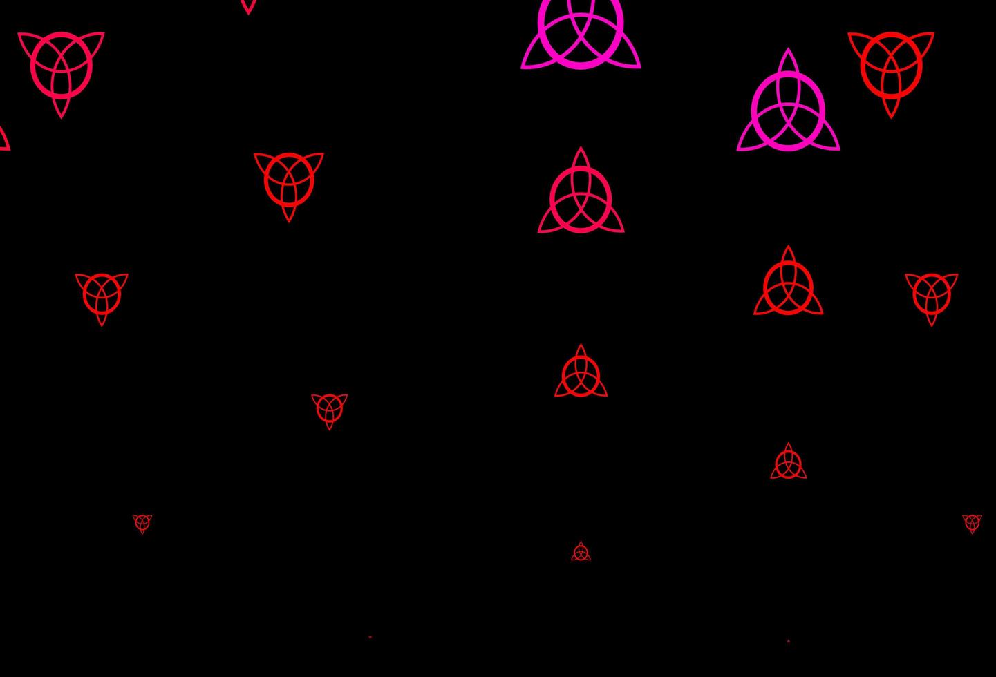mörkrosa, röd vektorbakgrund med mysteriesymboler. vektor