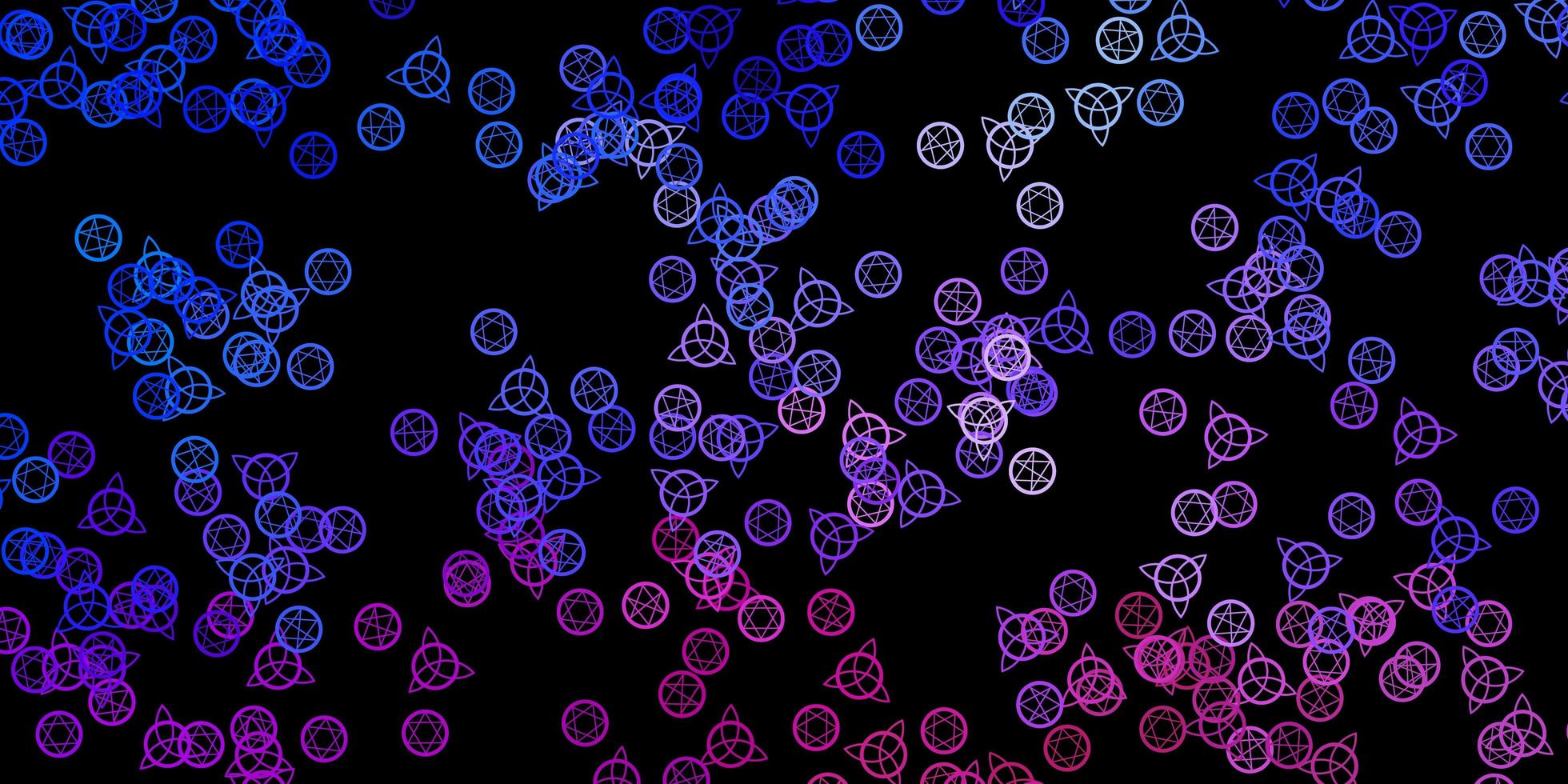 mörkblå, röd vektorbakgrund med ockulta symboler. vektor