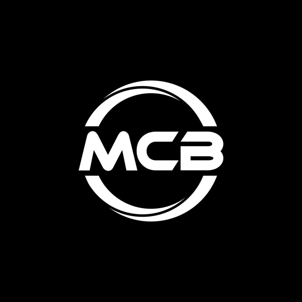 mcb brev logotyp design i illustration. vektor logotyp, kalligrafi mönster för logotyp, affisch, inbjudan, etc.