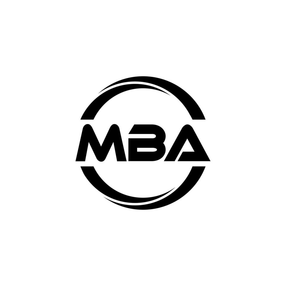 mba brev logotyp design i illustration. vektor logotyp, kalligrafi mönster för logotyp, affisch, inbjudan, etc.