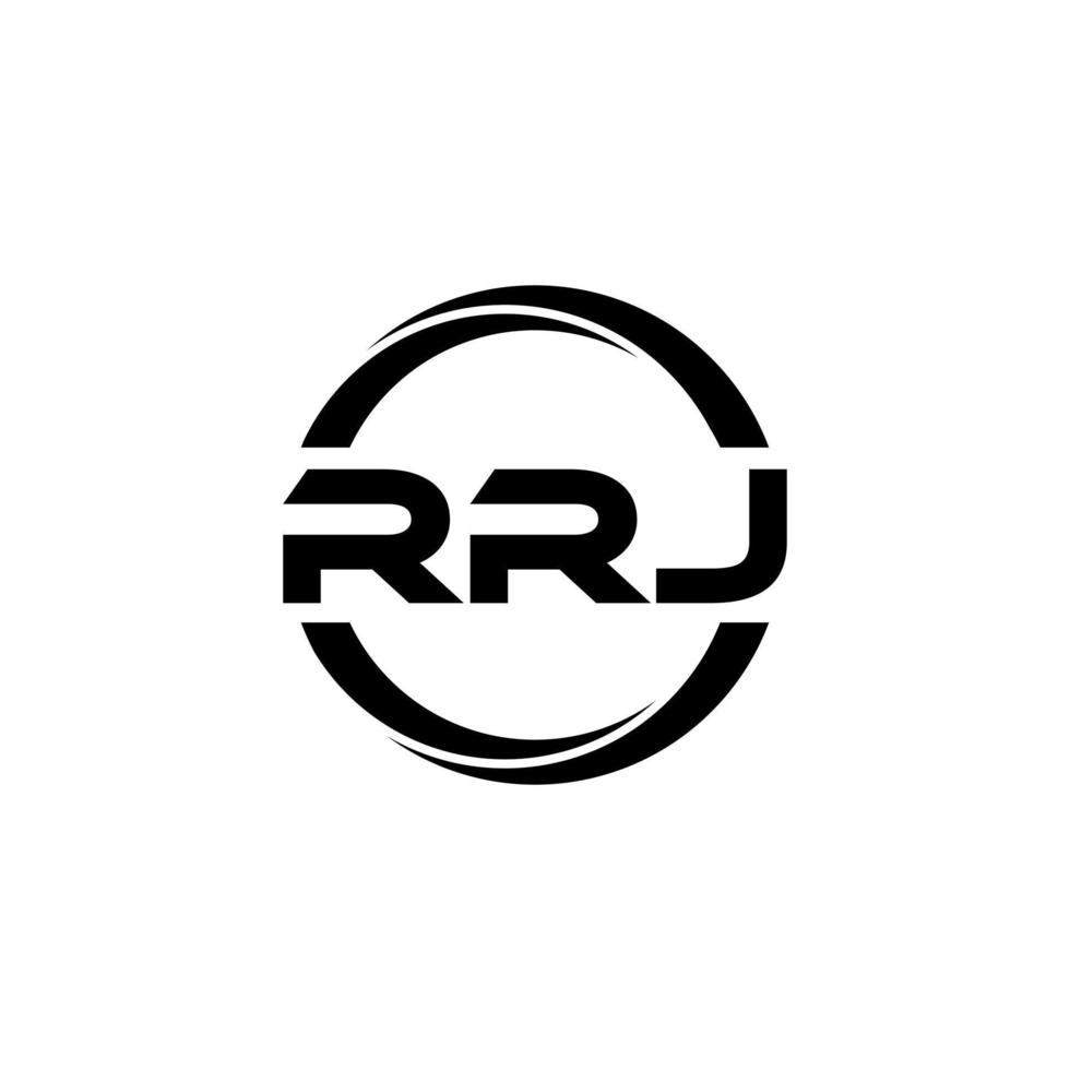 rrj brev logotyp design i illustration. vektor logotyp, kalligrafi mönster för logotyp, affisch, inbjudan, etc.