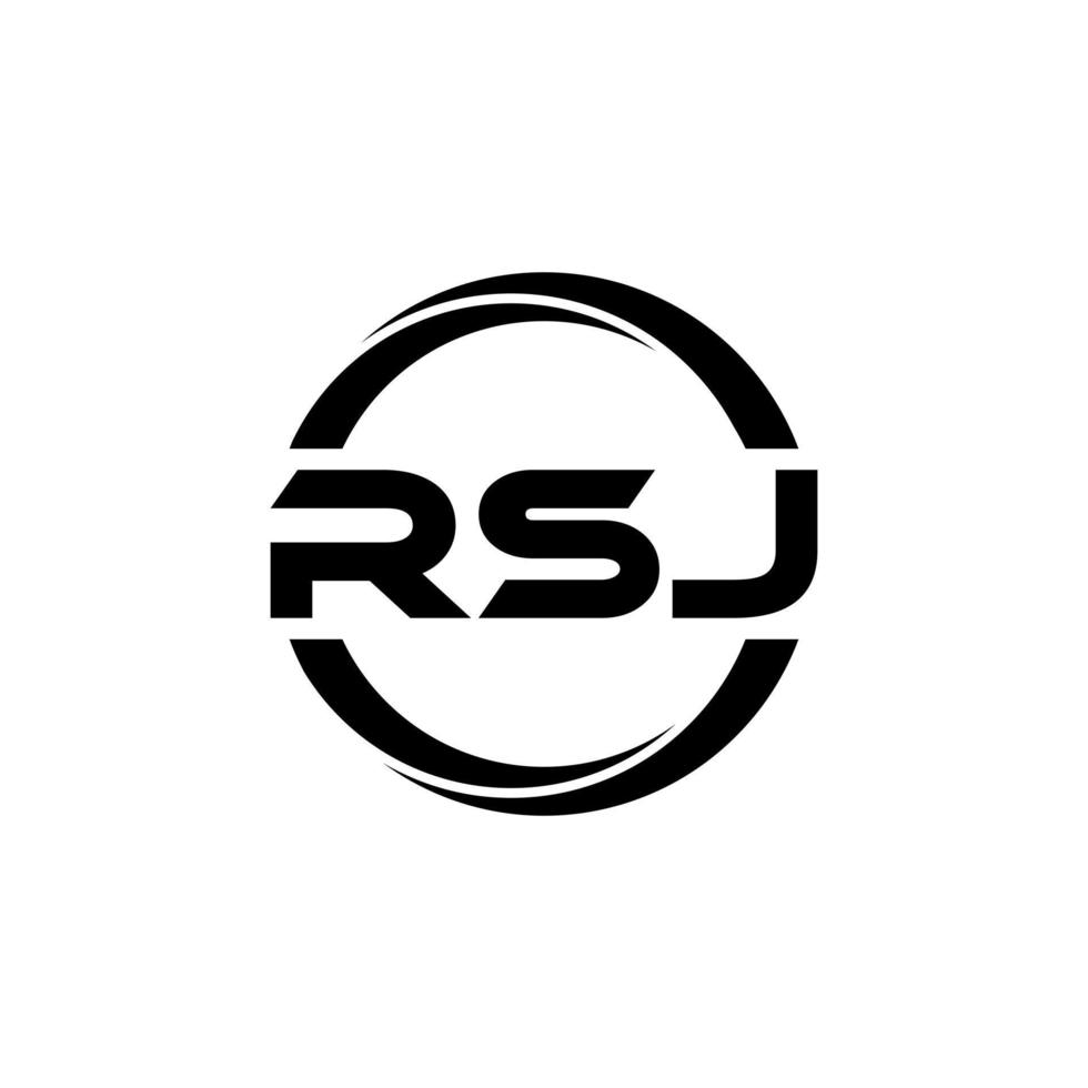 RSJ-Brief-Logo-Design in Abbildung. Vektorlogo, Kalligrafie-Designs für Logo, Poster, Einladung usw. vektor