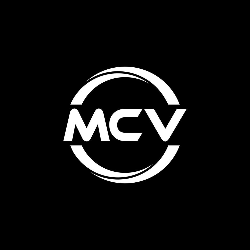 mcv brev logotyp design i illustration. vektor logotyp, kalligrafi mönster för logotyp, affisch, inbjudan, etc.