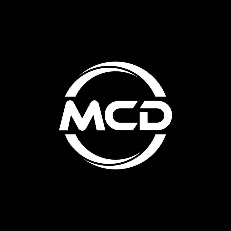 mcd brev logotyp design i illustration. vektor logotyp, kalligrafi mönster för logotyp, affisch, inbjudan, etc.