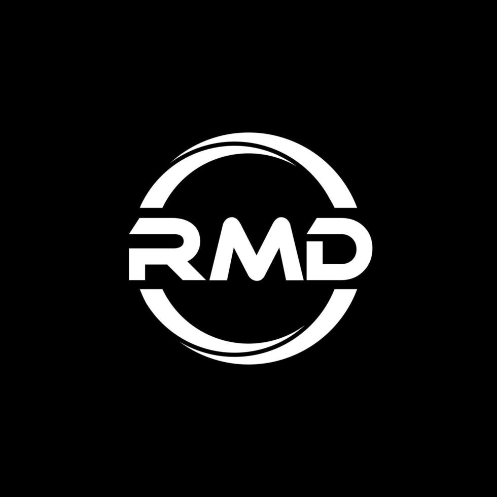 rmd brev logotyp design i illustration. vektor logotyp, kalligrafi mönster för logotyp, affisch, inbjudan, etc.