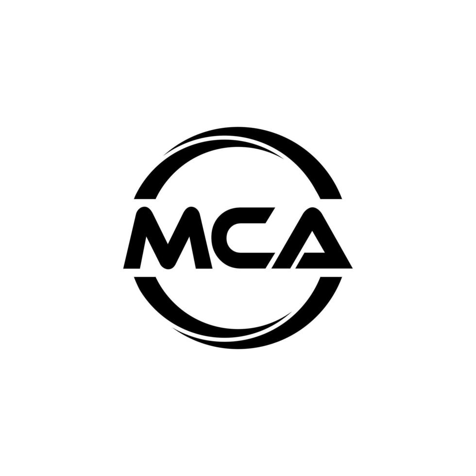 mca brev logotyp design i illustration. vektor logotyp, kalligrafi mönster för logotyp, affisch, inbjudan, etc.