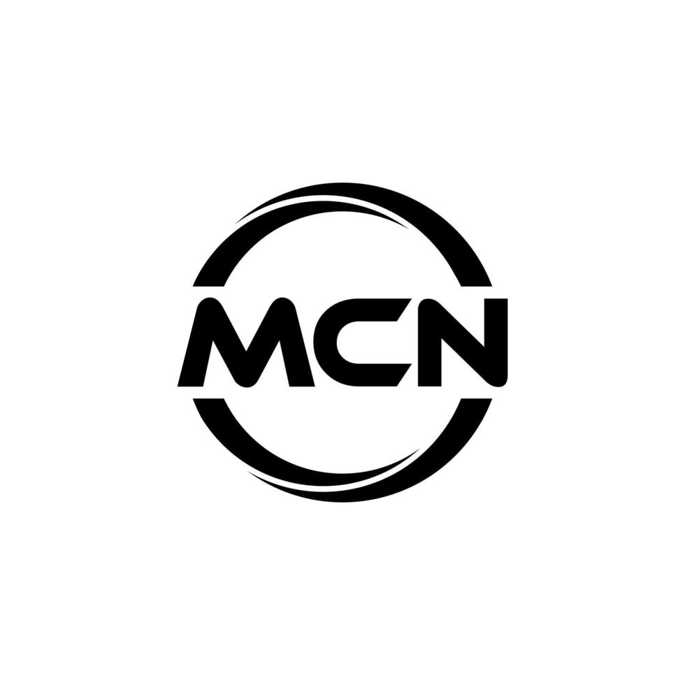 mcn brev logotyp design i illustration. vektor logotyp, kalligrafi mönster för logotyp, affisch, inbjudan, etc.