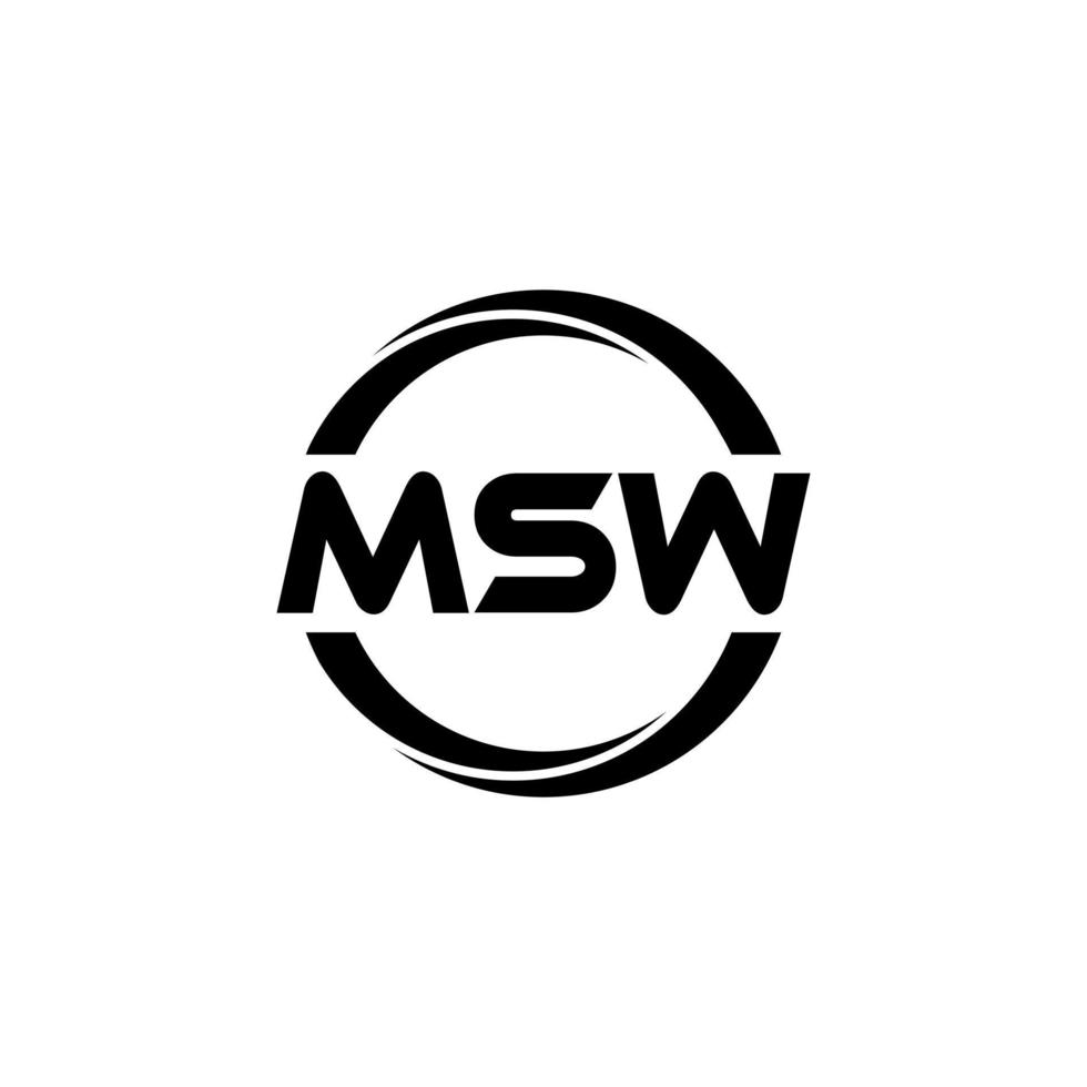 Msw-Brief-Logo-Design in Abbildung. Vektorlogo, Kalligrafie-Designs für Logo, Poster, Einladung usw. vektor