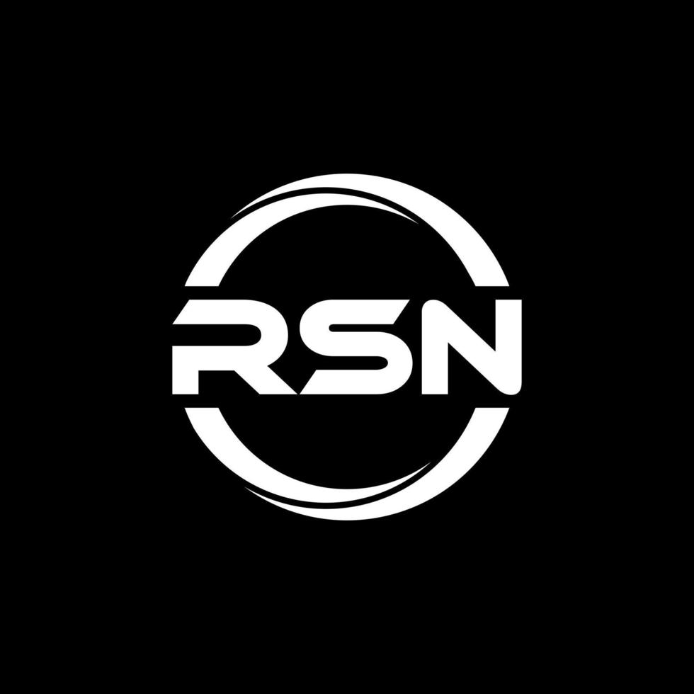 RSN-Brief-Logo-Design in Abbildung. Vektorlogo, Kalligrafie-Designs für Logo, Poster, Einladung usw. vektor