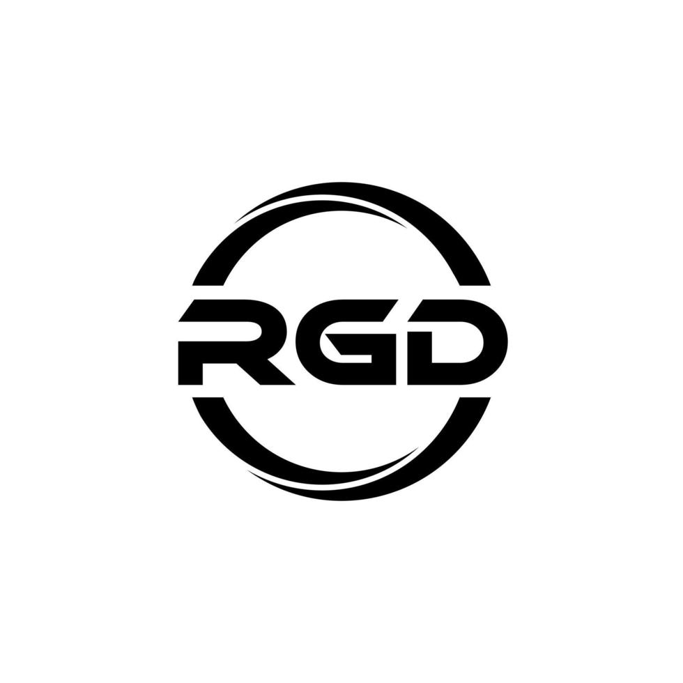 rgd brev logotyp design i illustration. vektor logotyp, kalligrafi mönster för logotyp, affisch, inbjudan, etc.