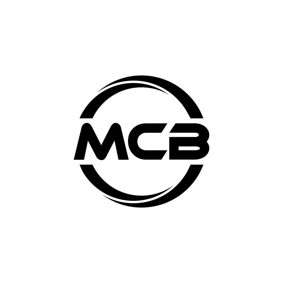 mcb brev logotyp design i illustration. vektor logotyp, kalligrafi mönster för logotyp, affisch, inbjudan, etc.