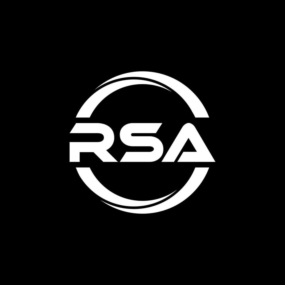 RSA-Brief-Logo-Design in Abbildung. Vektorlogo, Kalligrafie-Designs für Logo, Poster, Einladung usw. vektor