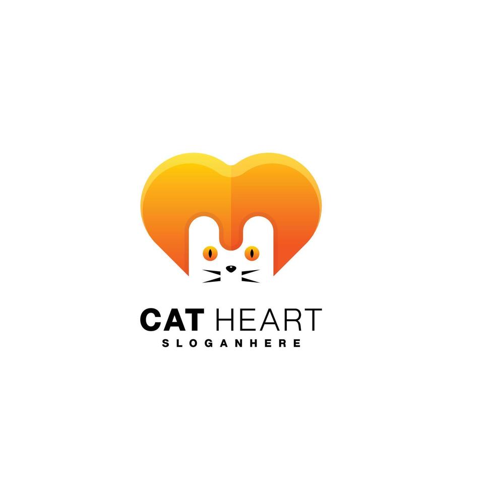 katt kärlek logotyp symbol lutning Färg design vektor