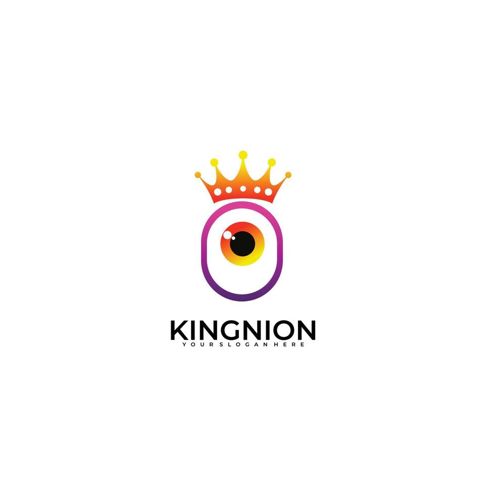 Augen King Line Art Logo-Design-Symbol-Vorlage vektor