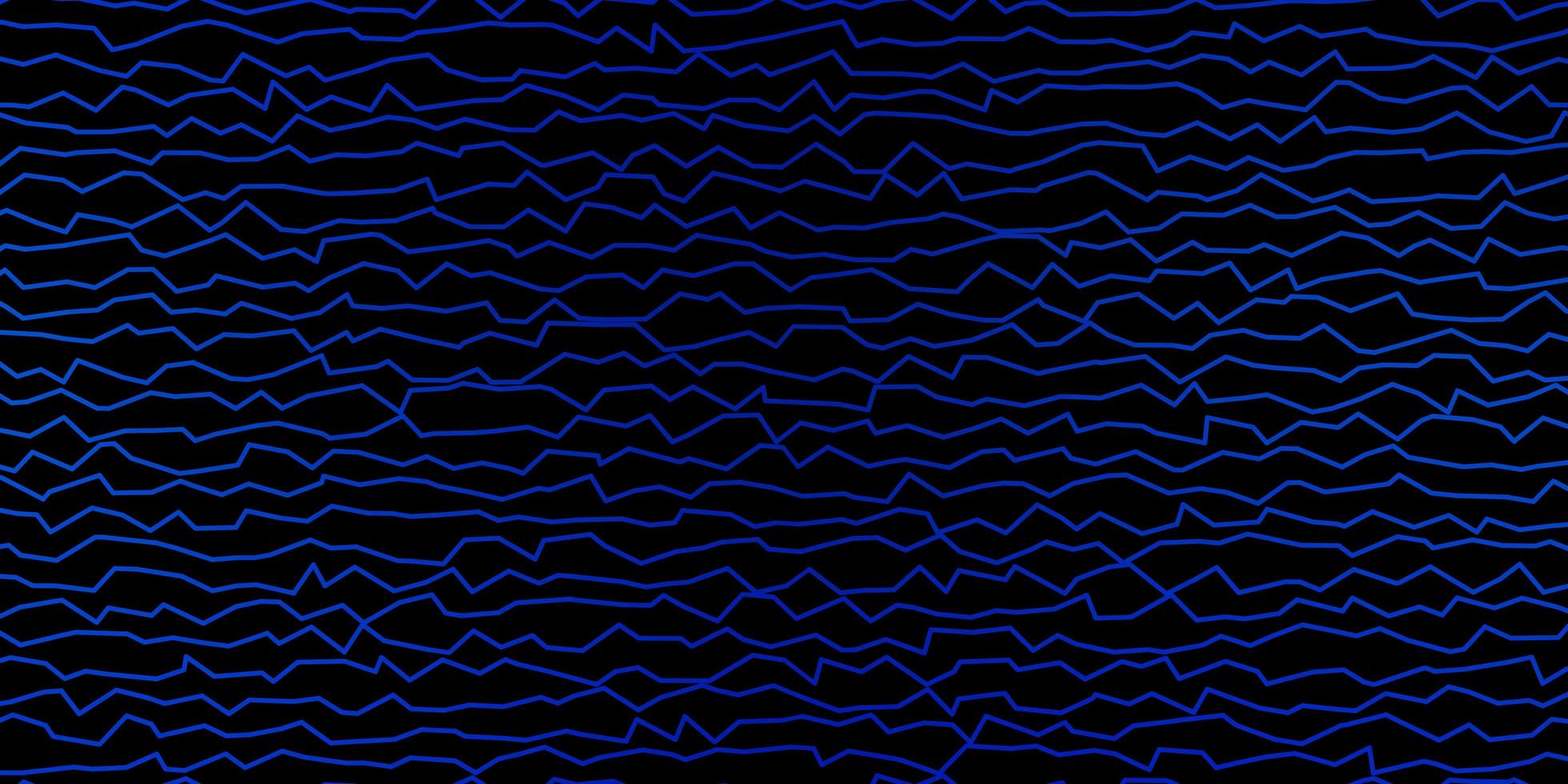 mörkblå vektormönster med böjda linjer vektor