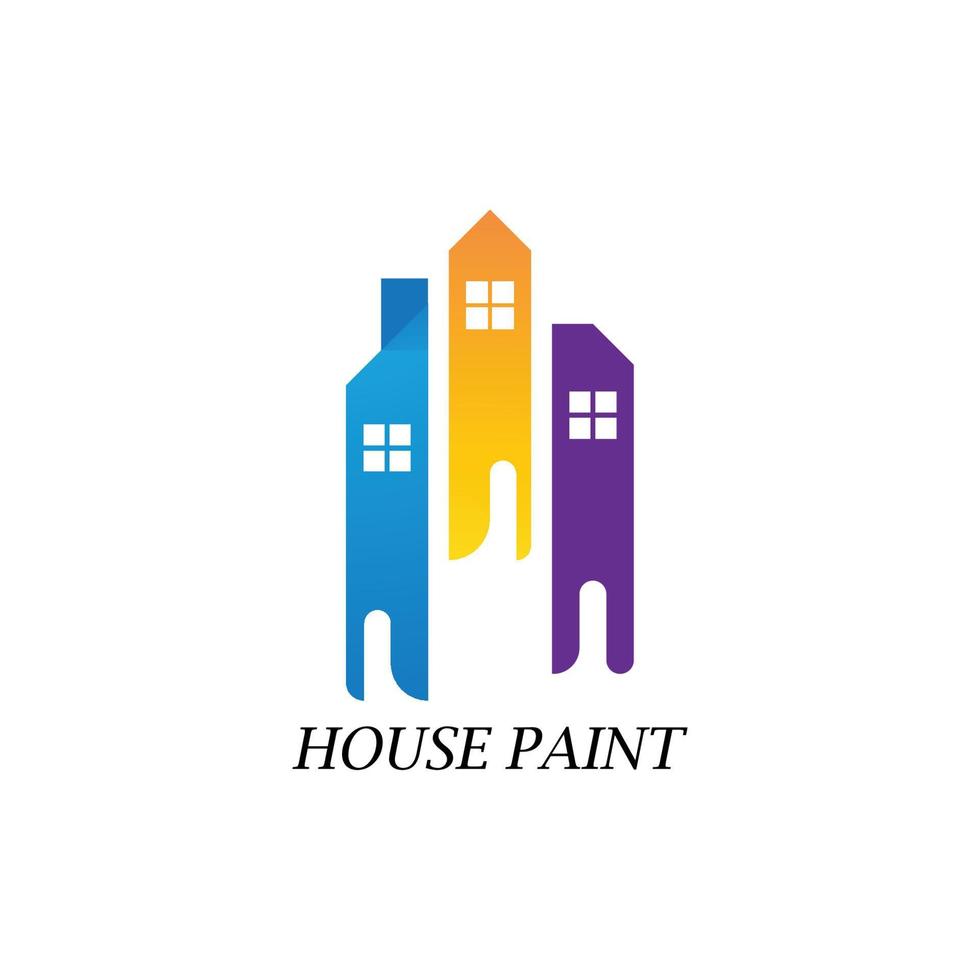 måla hus logotyp vektor