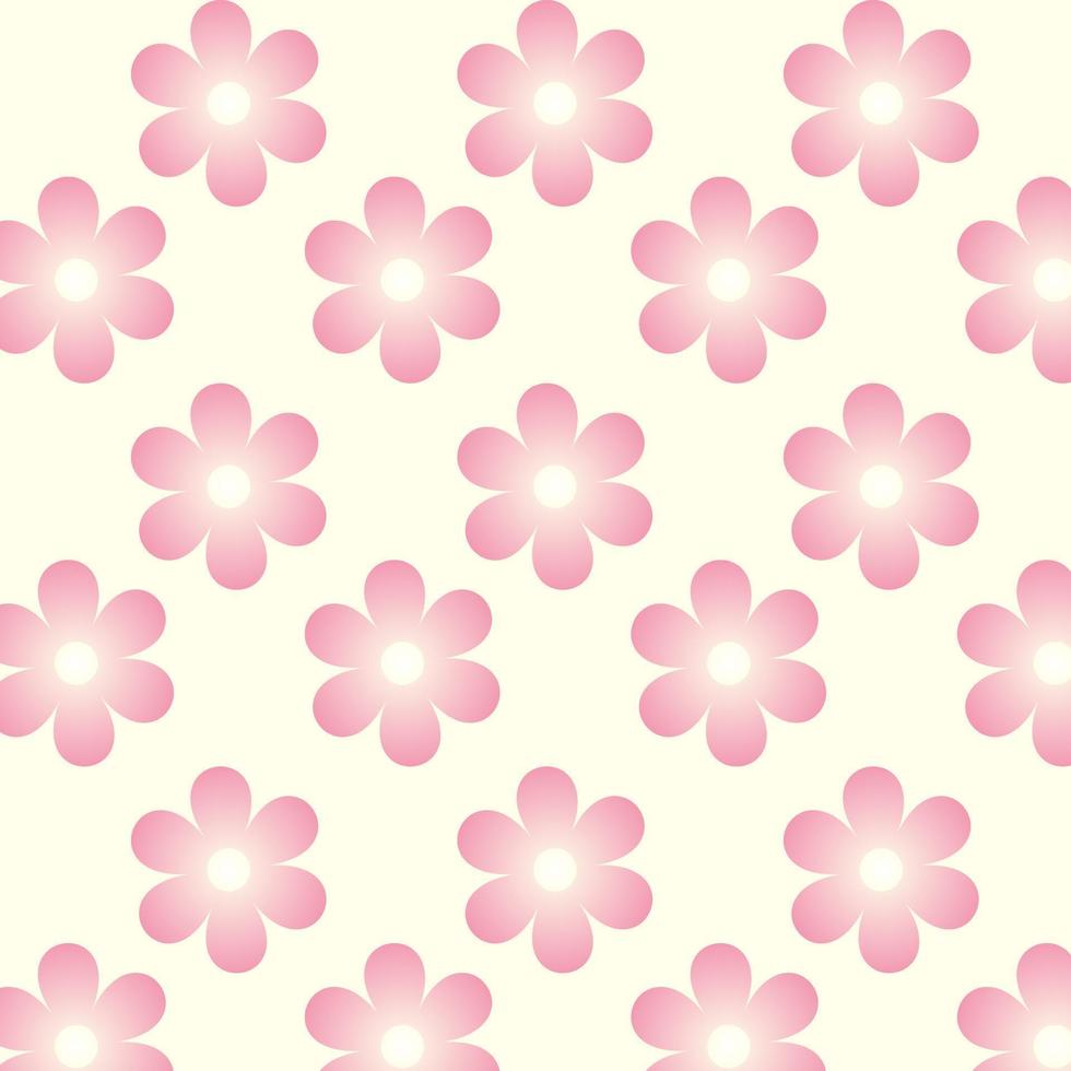 rosa blommor på en gul bakgrund upprepa mönster vektor