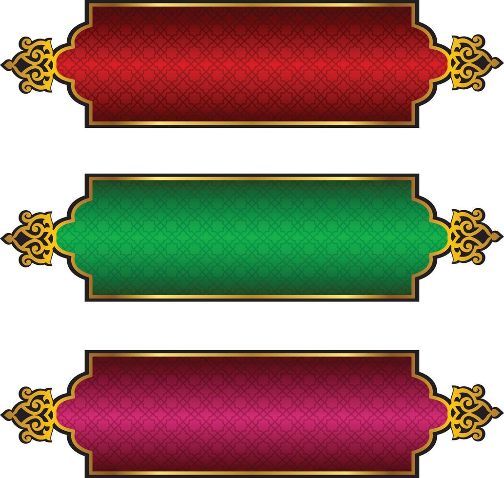 satz von luxuriösen goldenen arabischen islamischen banner titelrahmen png transparenter hintergrund gold textfeld vektor design bilder