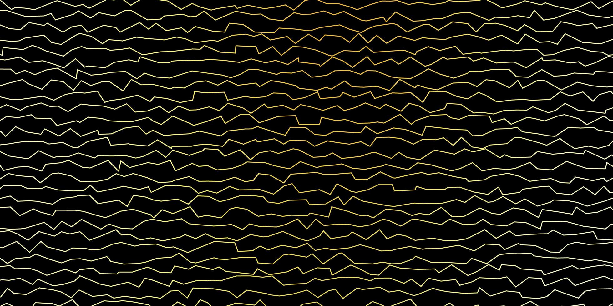 mörkgrön, gul vektorbakgrund med sneda linjer. vektor