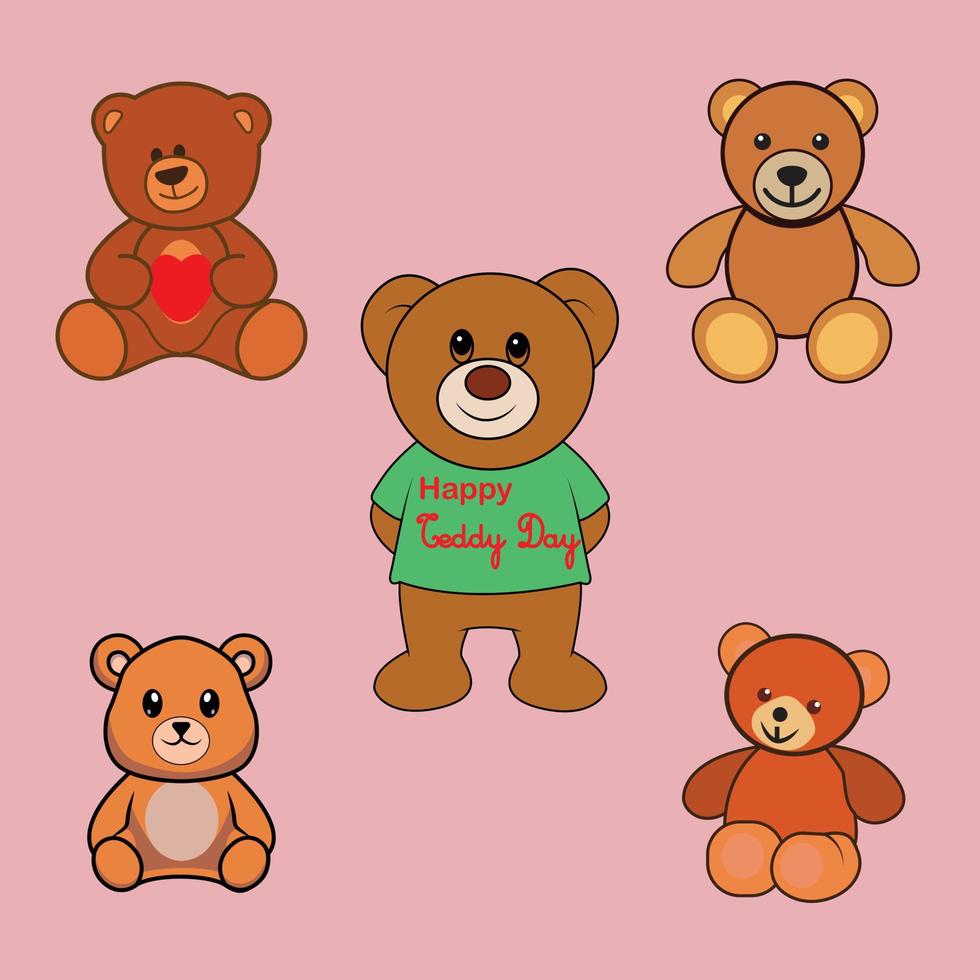 Teddybär Spielzeug und Zubehör, Vektorgrafiken, Symbole und Grafiken vektor