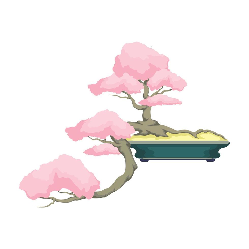 Bonsai-Baum-Logo. Bonsai-Baum-Vektor-Illustration-design vektor