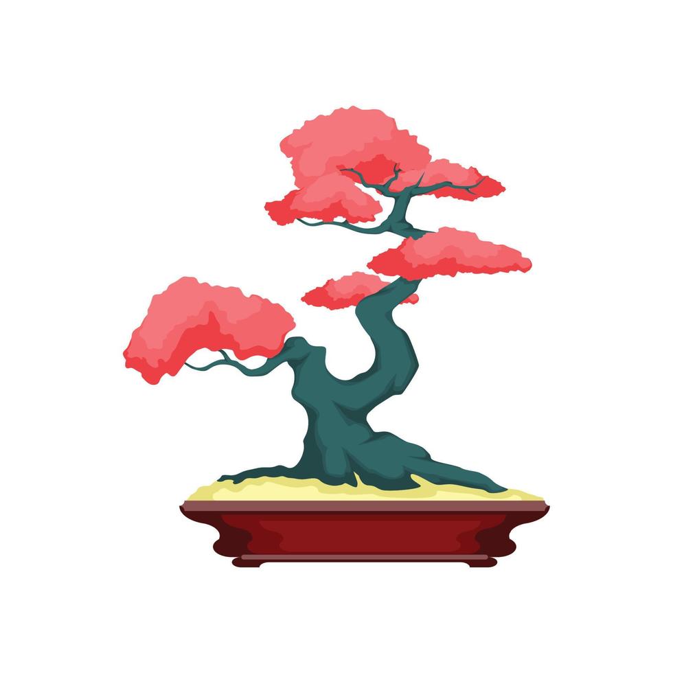 bonsai träd logotyp. bonsai träd vektor illustration design