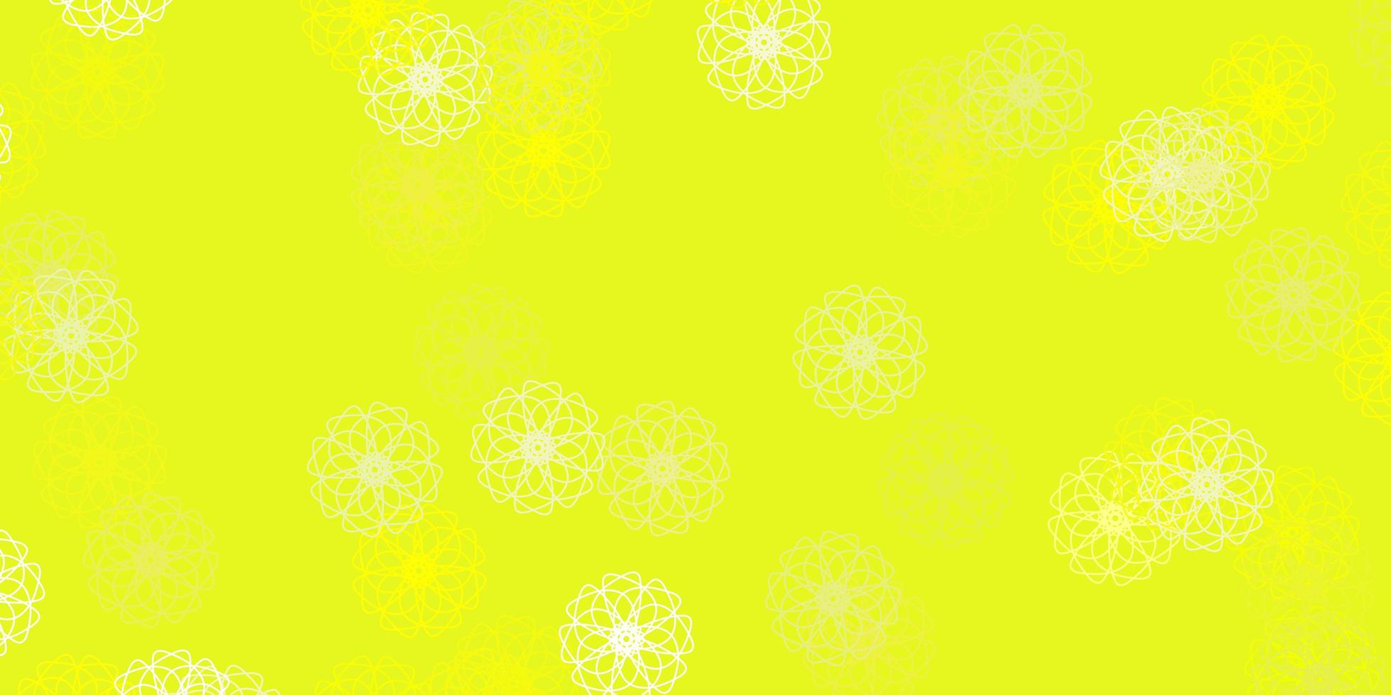 ljusgrön, gul vektor naturligt konstverk med blommor.