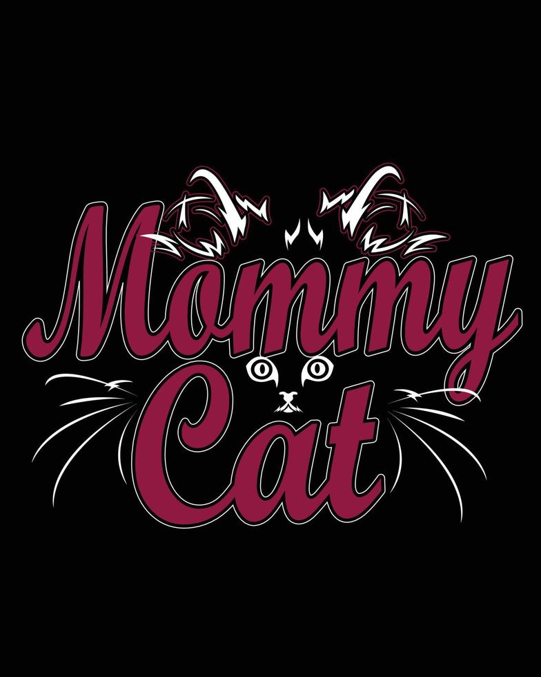 katt t-shirt design. mamma katt t-shirt design. vektor